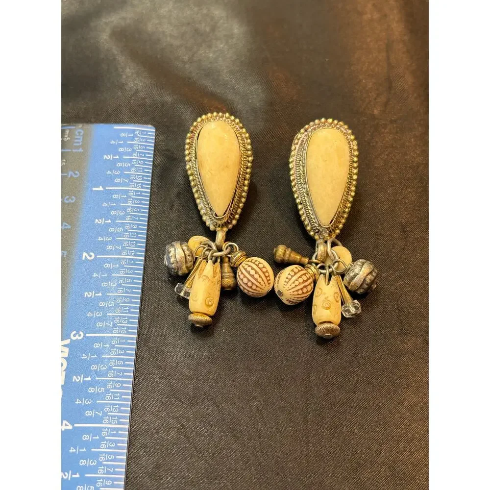 Vintage Handmade Dangle Earrings 33g 2.75”